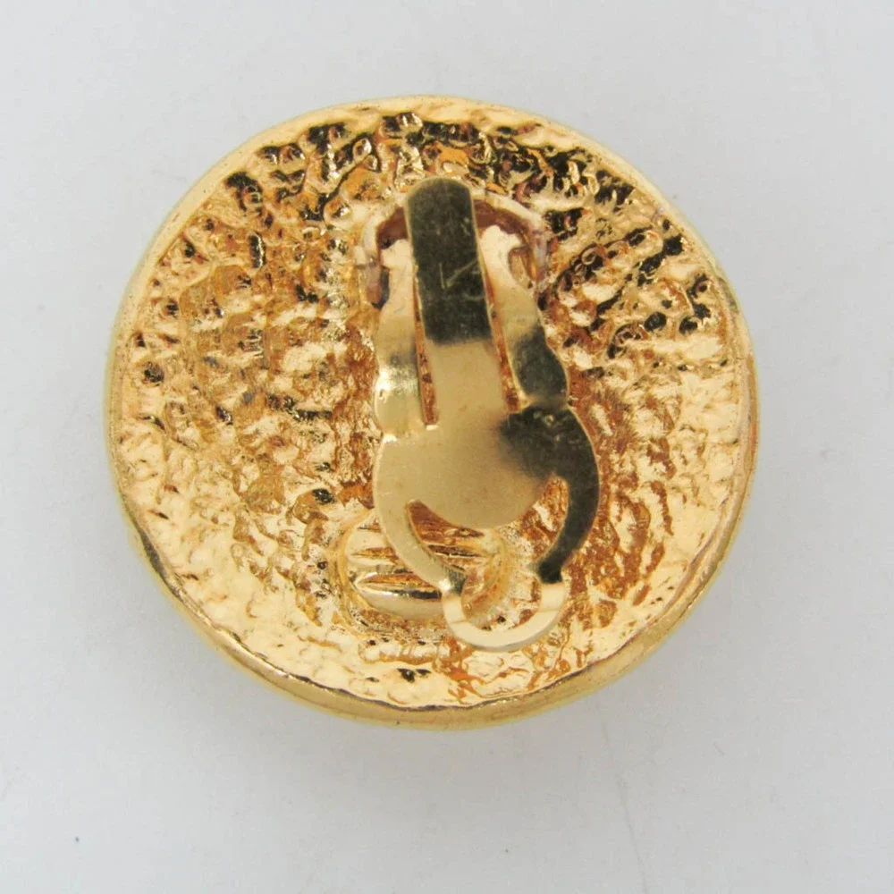 CHANEL Vintage Gold Logo Earrings